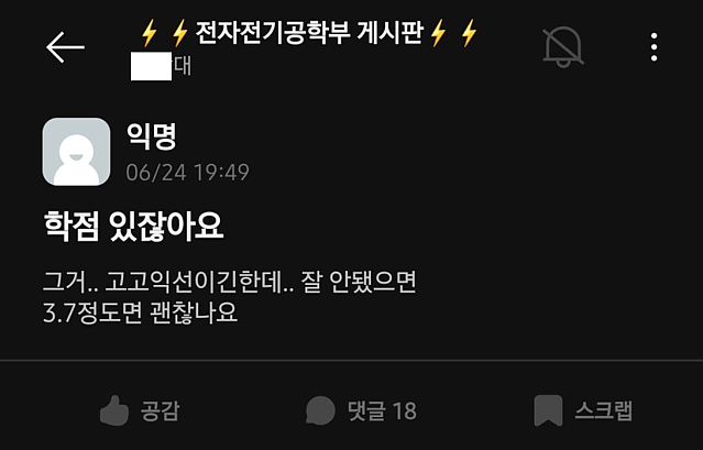 요즘 공대 학점관리 난이도